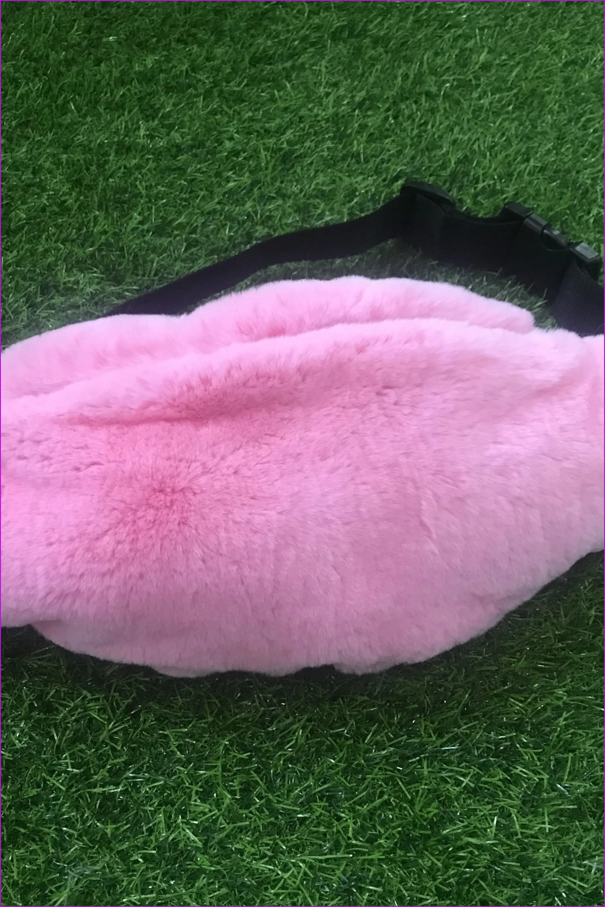{ Customized } High Quality Rex Rabbit Fur Fanny Pack F060