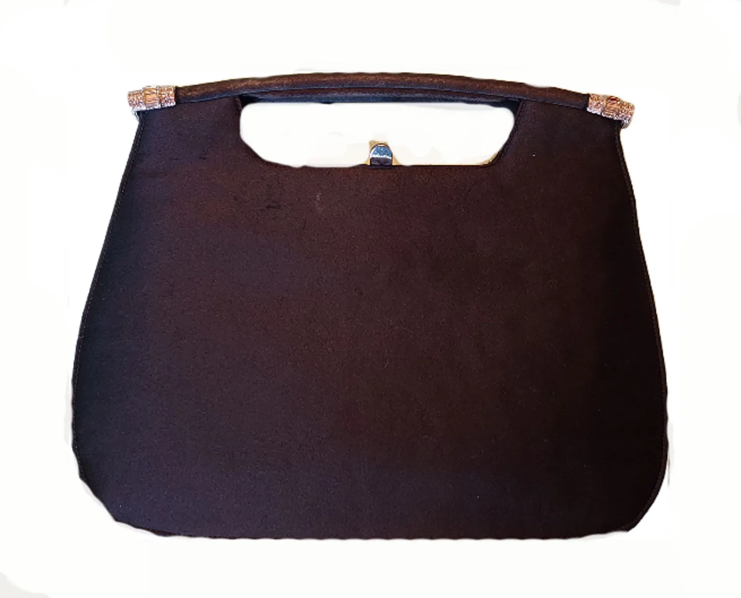 *  VINTAGE 1960s BIENEN-DAVIS PEAU D SOIR RHINESTONE EVENING BAG