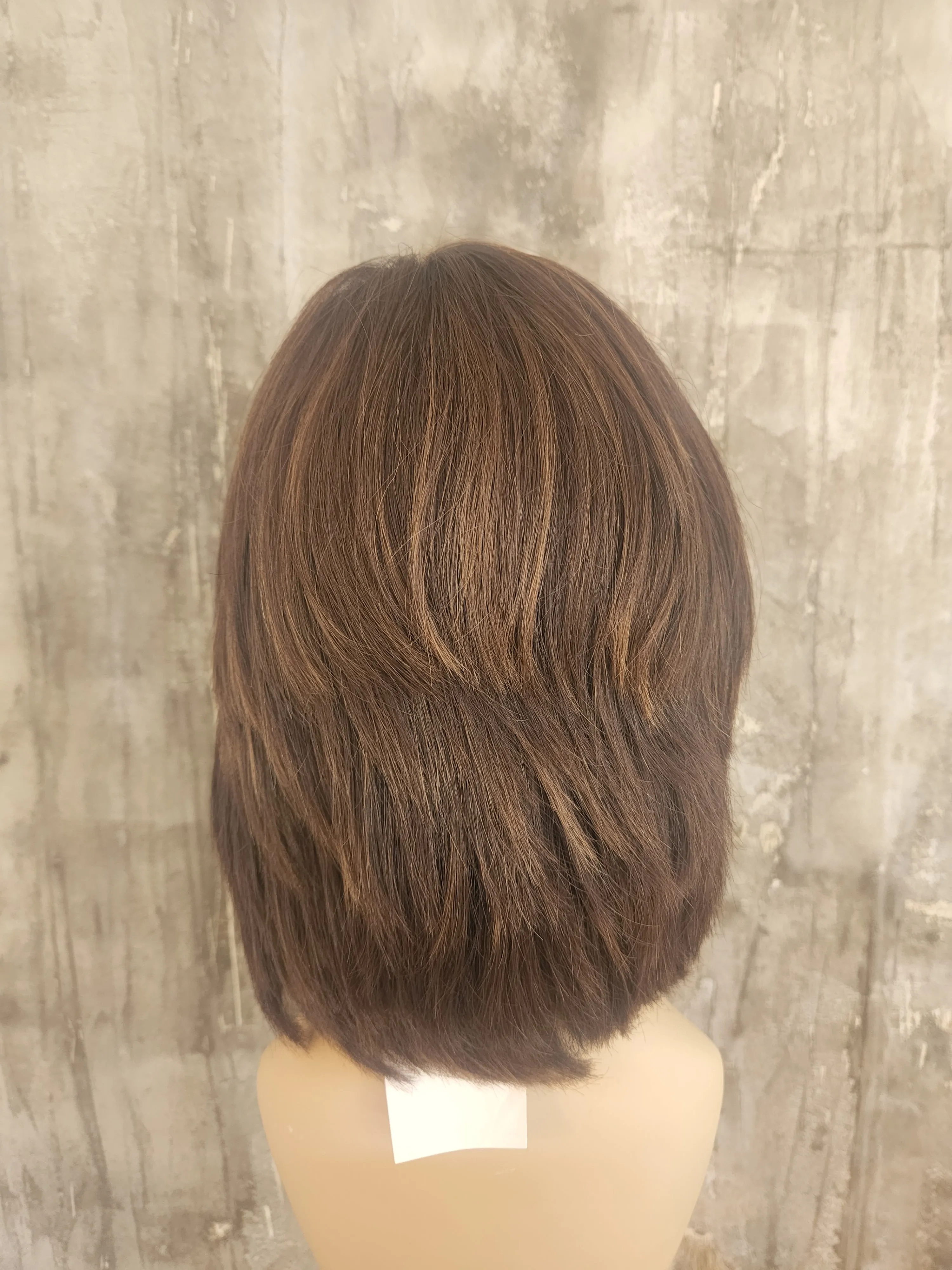 100% EUROPEAN NATURAL HUMAN HAIR 15" HIGHLIGHTED BROWN 8 LYR-014