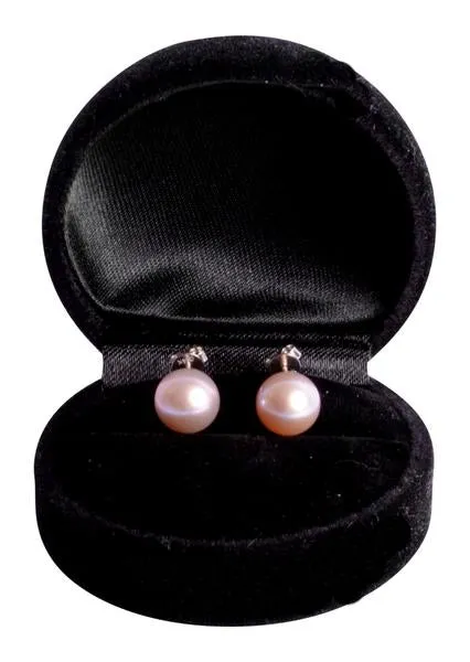 14K Gold 9 mm Lavender Pearl Earrings
