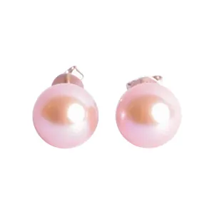14K Gold 9 mm Lavender Pearl Earrings