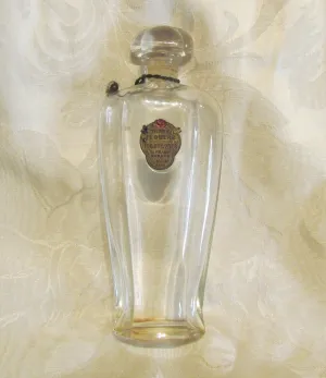 1910's Perfume Bottle Richard Hudnut Three Flowers Antique Glass Bottle