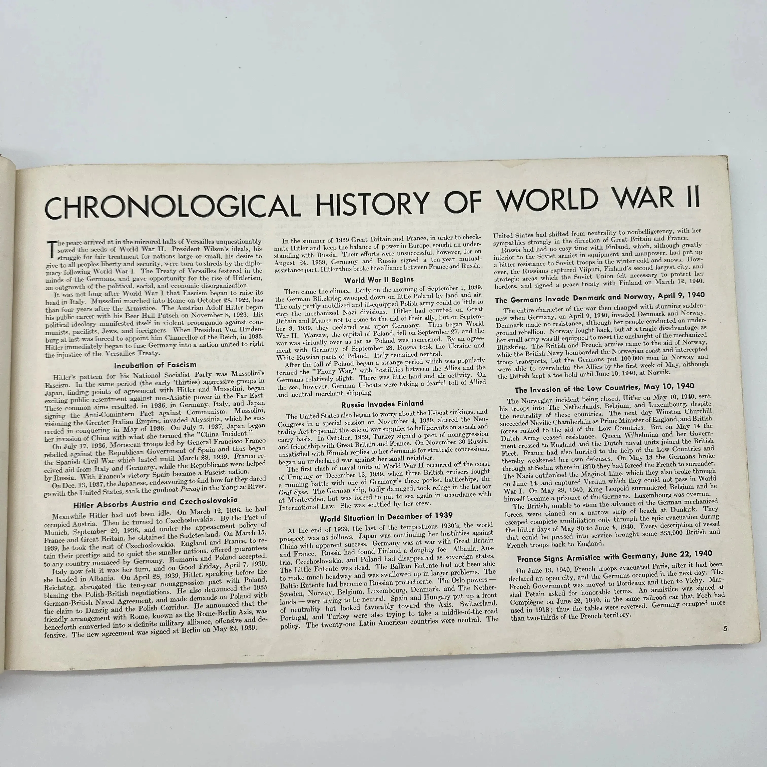 1945 Collier's Photographic History of World War II Vintage Book — Album Edition