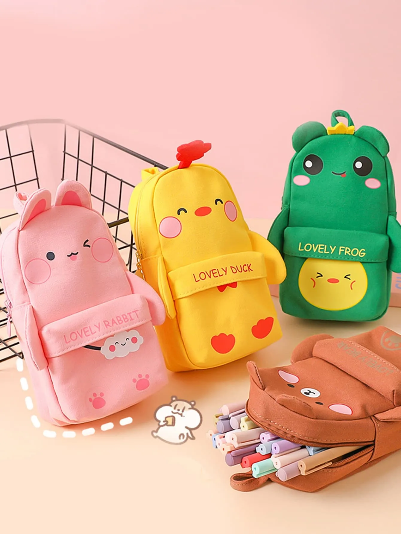 1pc Cartoon Graphic Random Pencil Bag