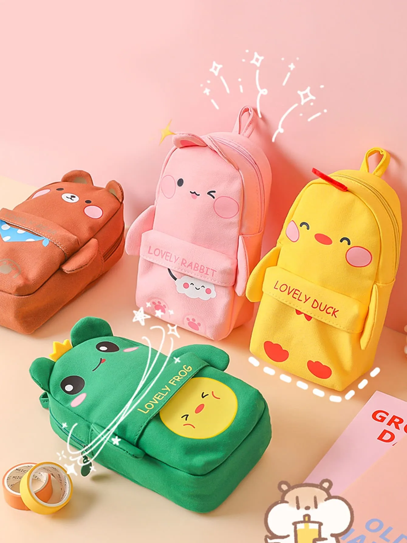 1pc Cartoon Graphic Random Pencil Bag