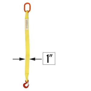 1"x3' (2 ply) Single Leg Nylon Sling w/ Master Link & Sling Hook