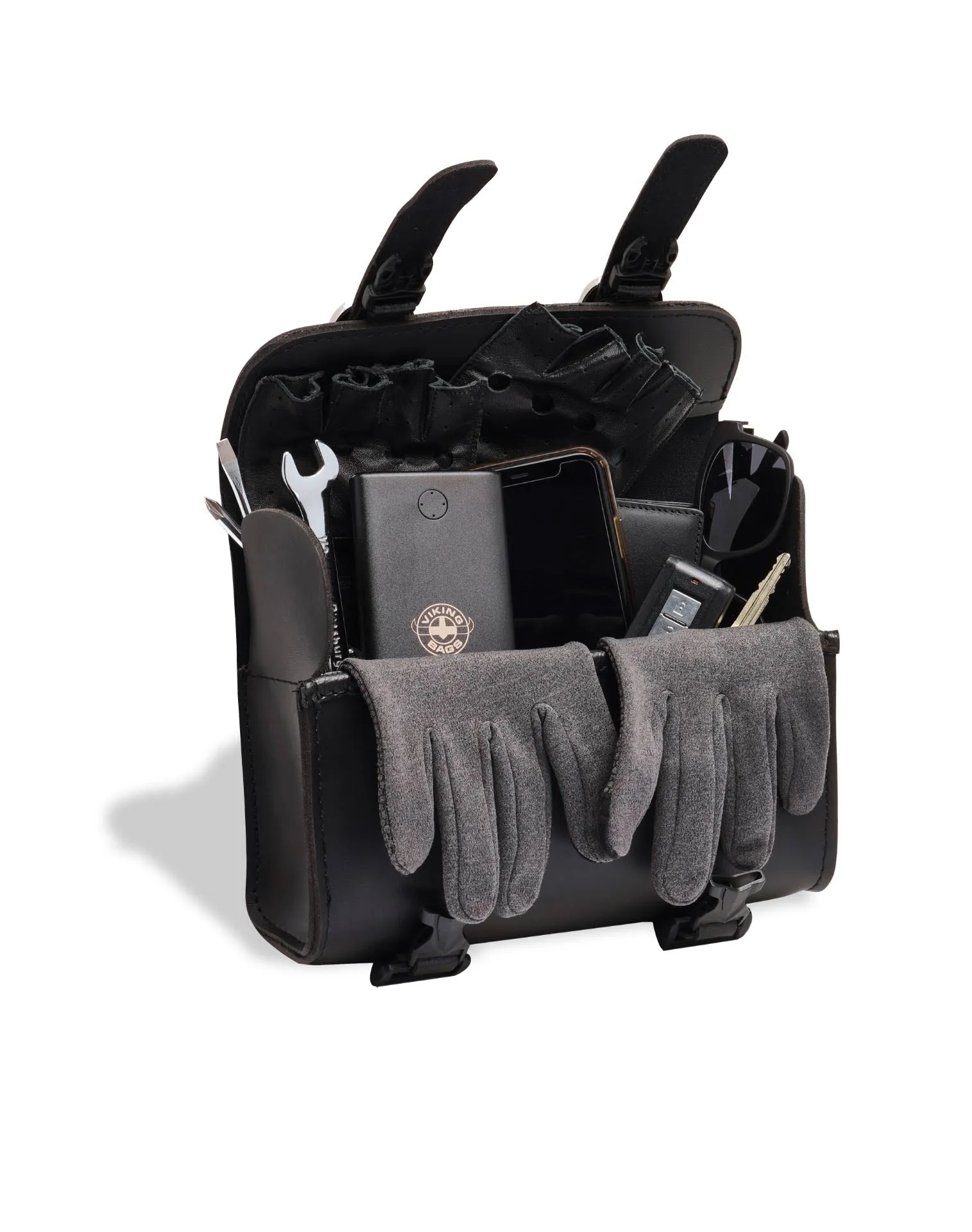 2L - Armor Studded Yamaha Leather Motorcycle Fork Bag