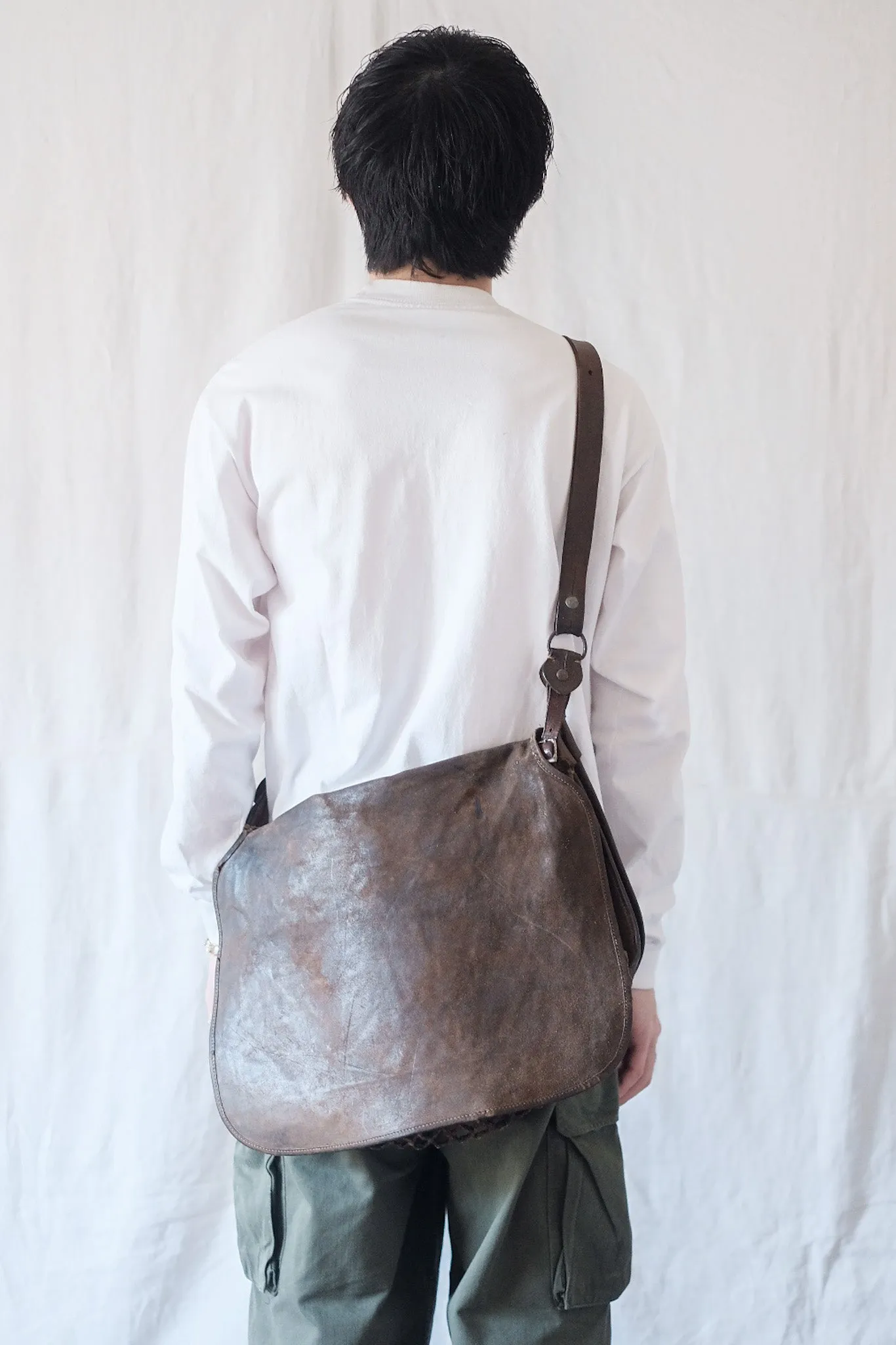 【~30's】French Vintage Fishing Leather Bag