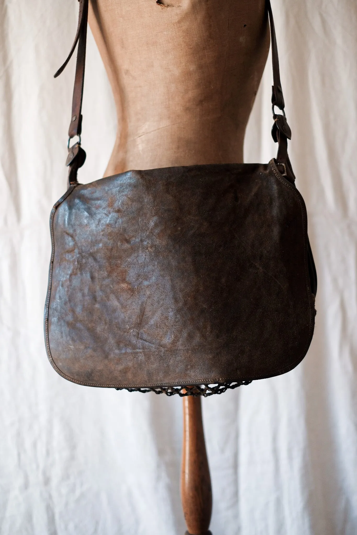 【~30's】French Vintage Fishing Leather Bag