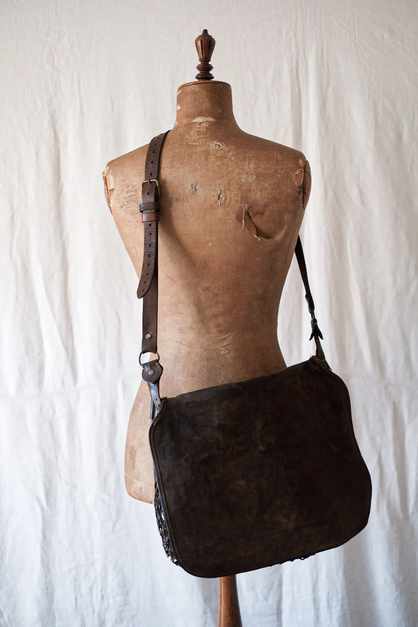 【~30's】French Vintage Fishing Leather Bag