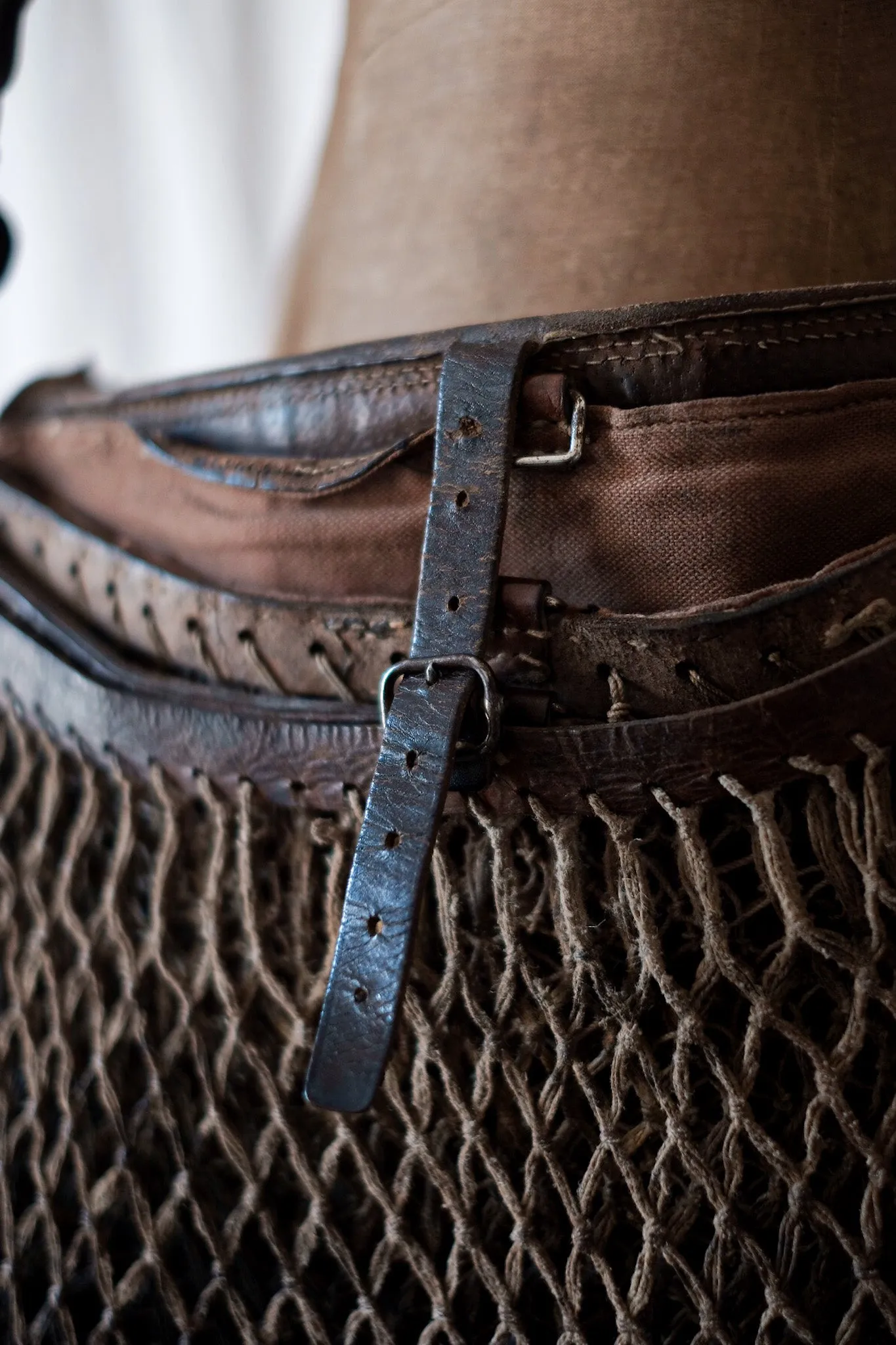 【~30's】French Vintage Fishing Leather Bag