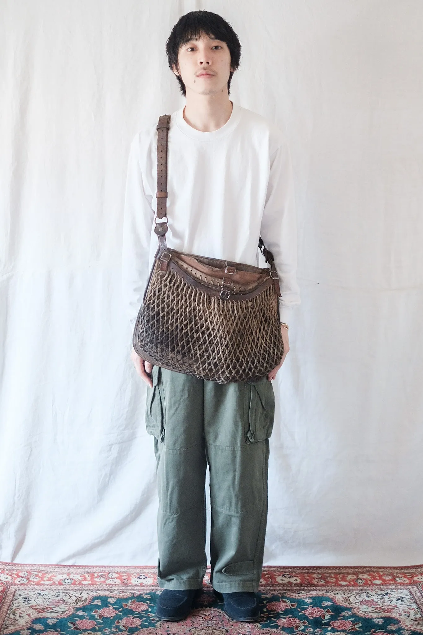 【~30's】French Vintage Fishing Leather Bag