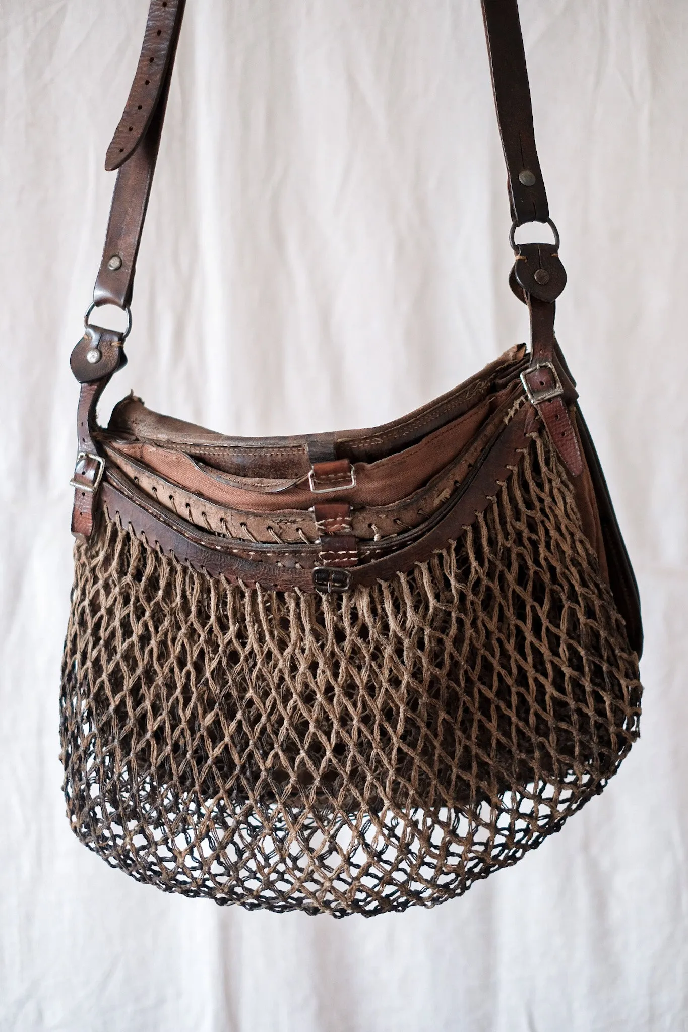 【~30's】French Vintage Fishing Leather Bag