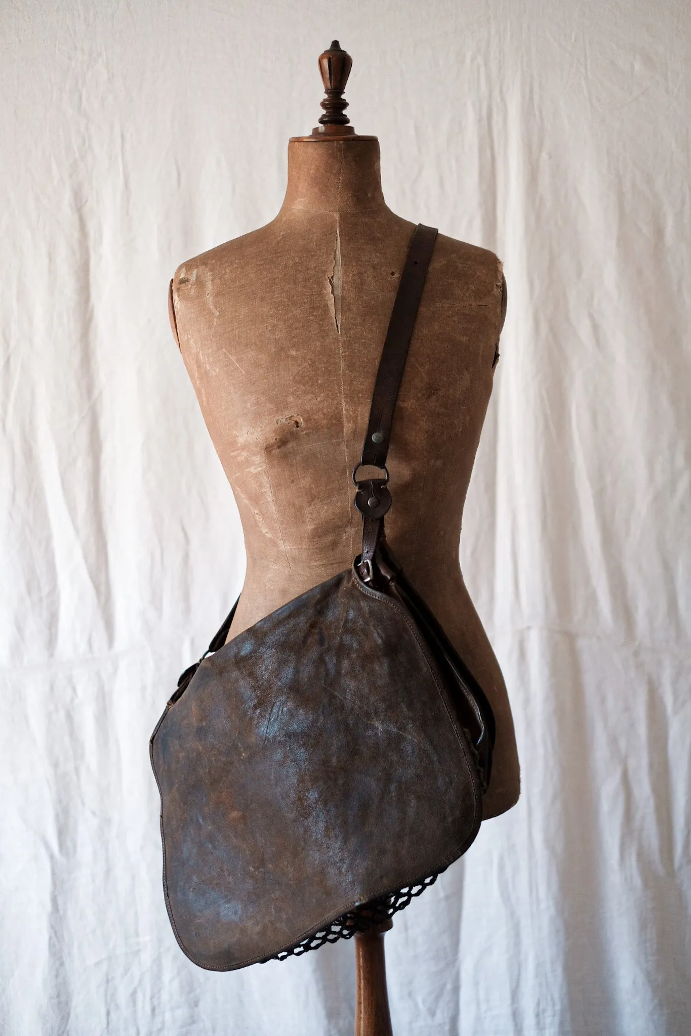 【~30's】French Vintage Fishing Leather Bag