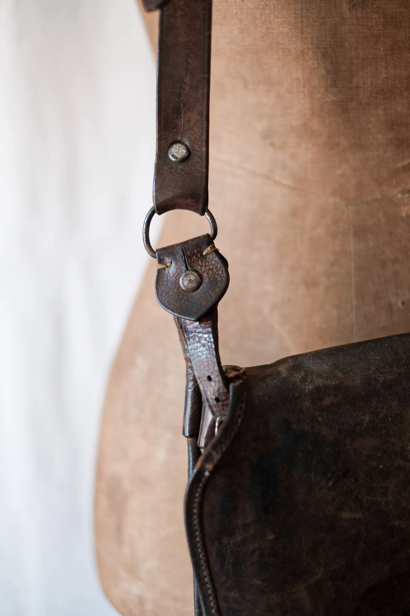 【~30's】French Vintage Fishing Leather Bag