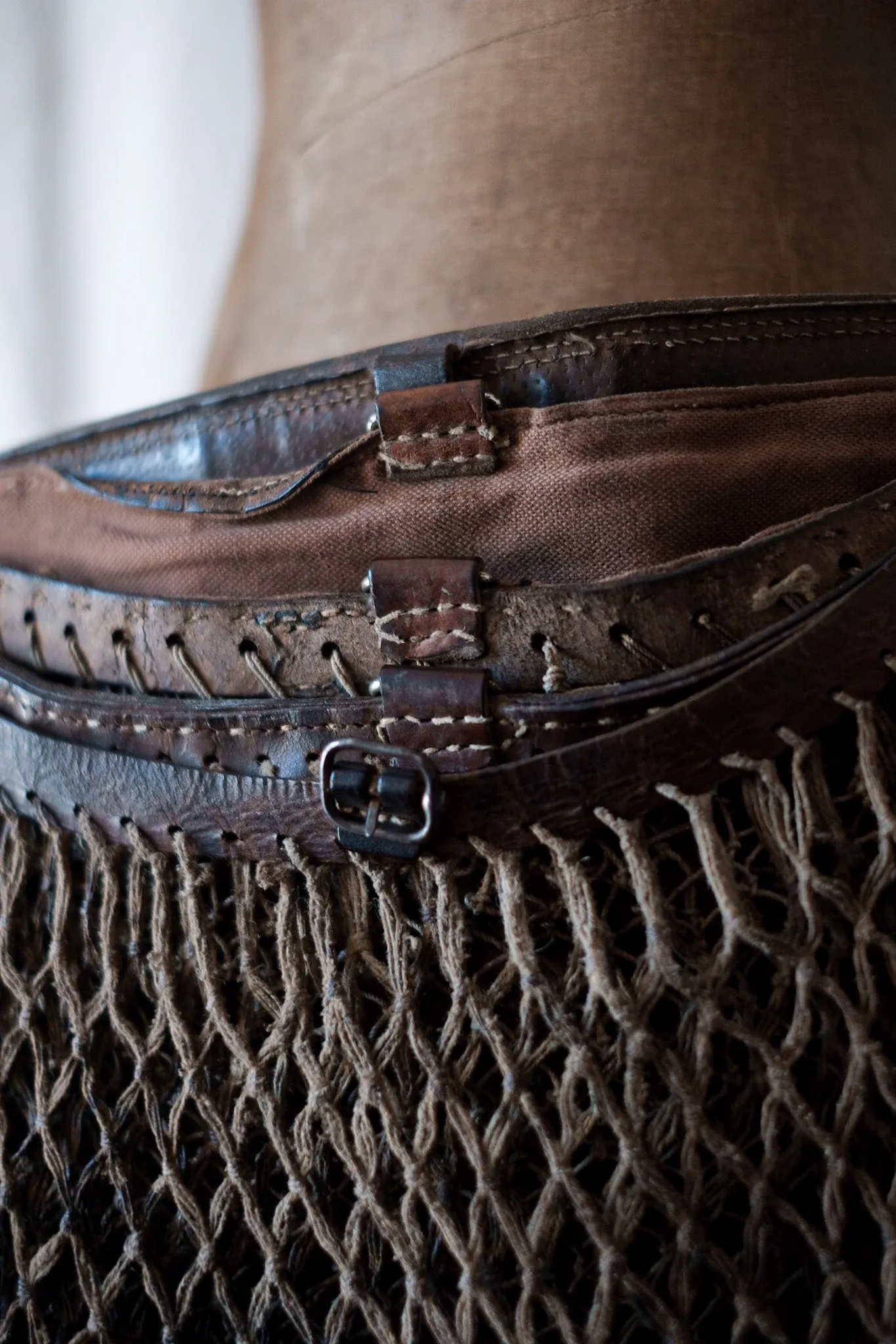 【~30's】French Vintage Fishing Leather Bag