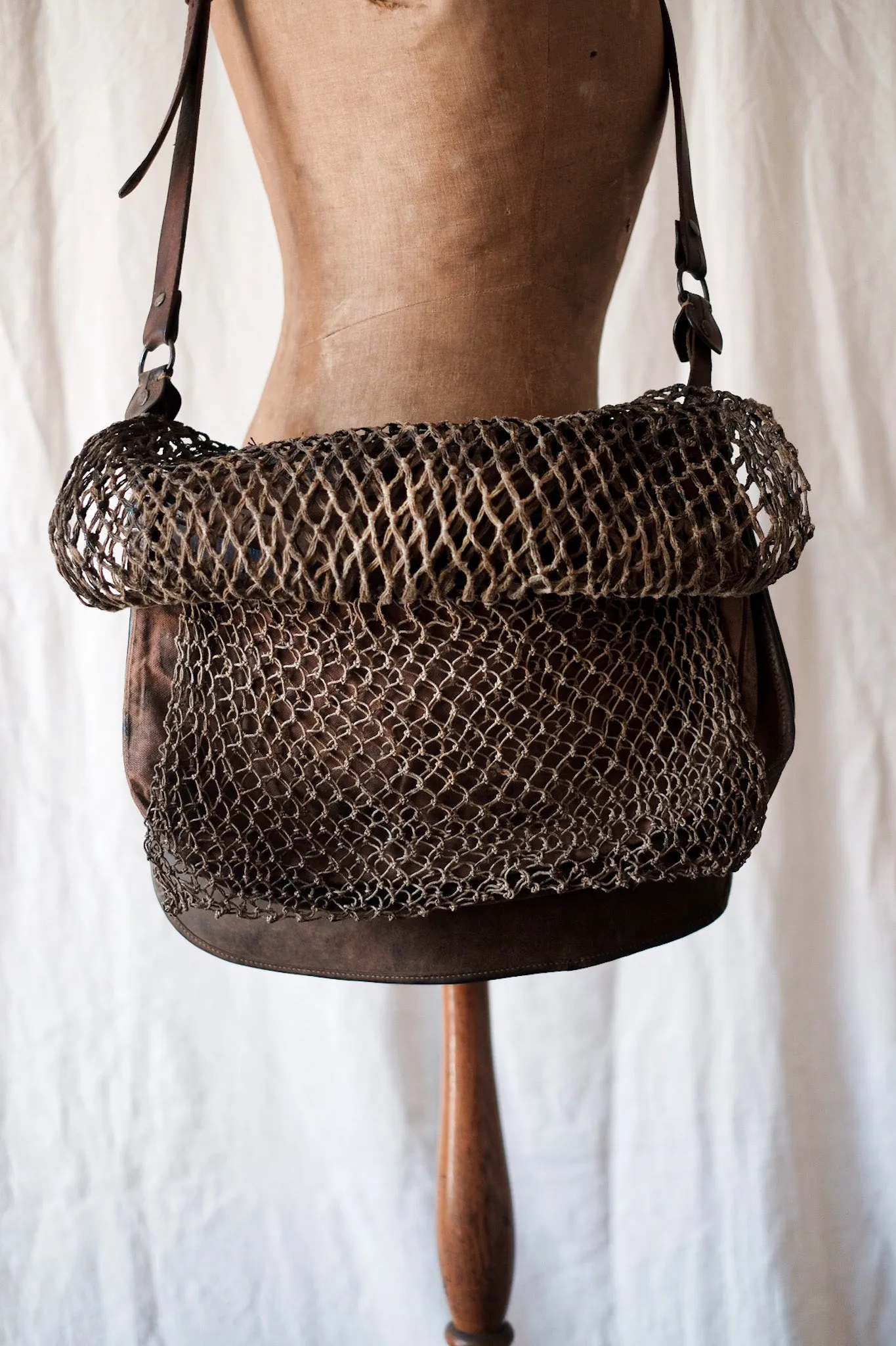 【~30's】French Vintage Fishing Leather Bag