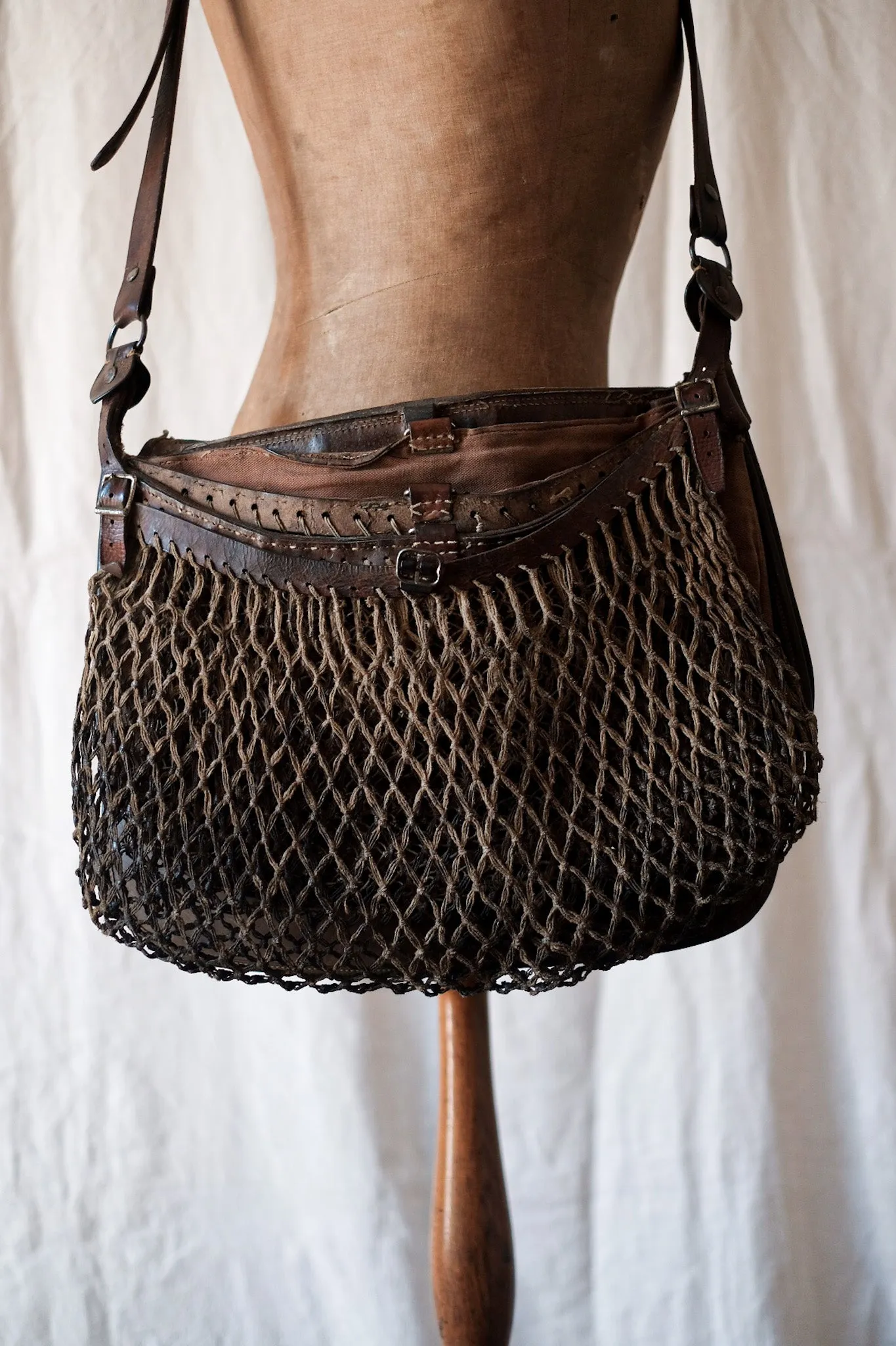 【~30's】French Vintage Fishing Leather Bag