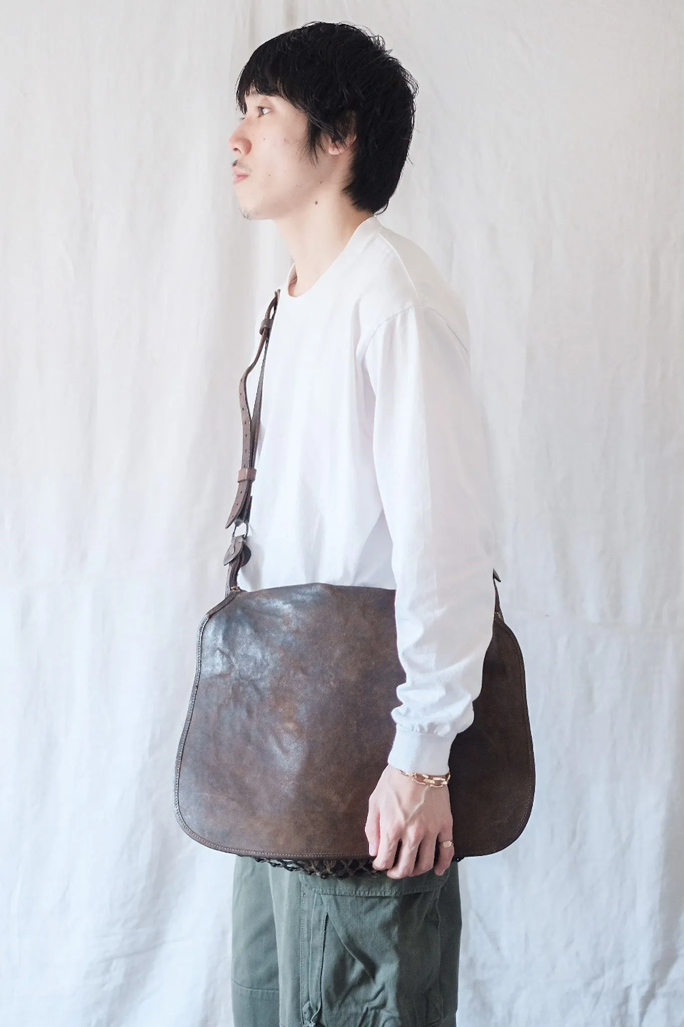 【~30's】French Vintage Fishing Leather Bag
