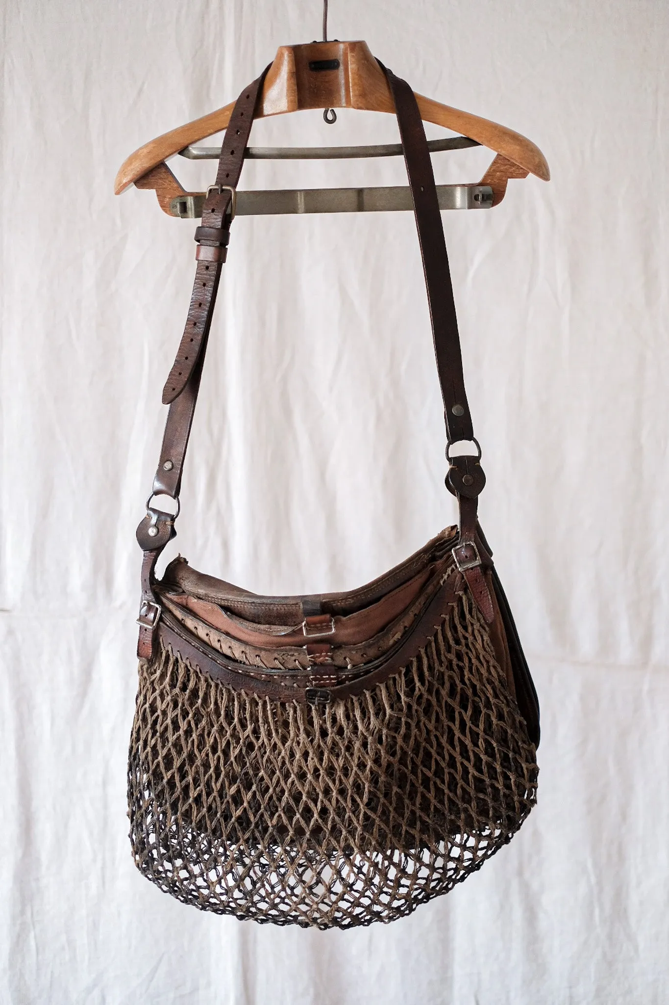 【~30's】French Vintage Fishing Leather Bag