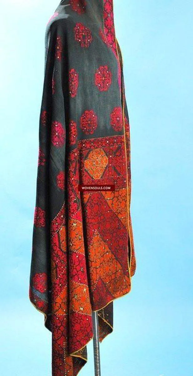 544 SOLD Gorgeous Rare Antique Swat Valley Bridal Phulkari Shawl