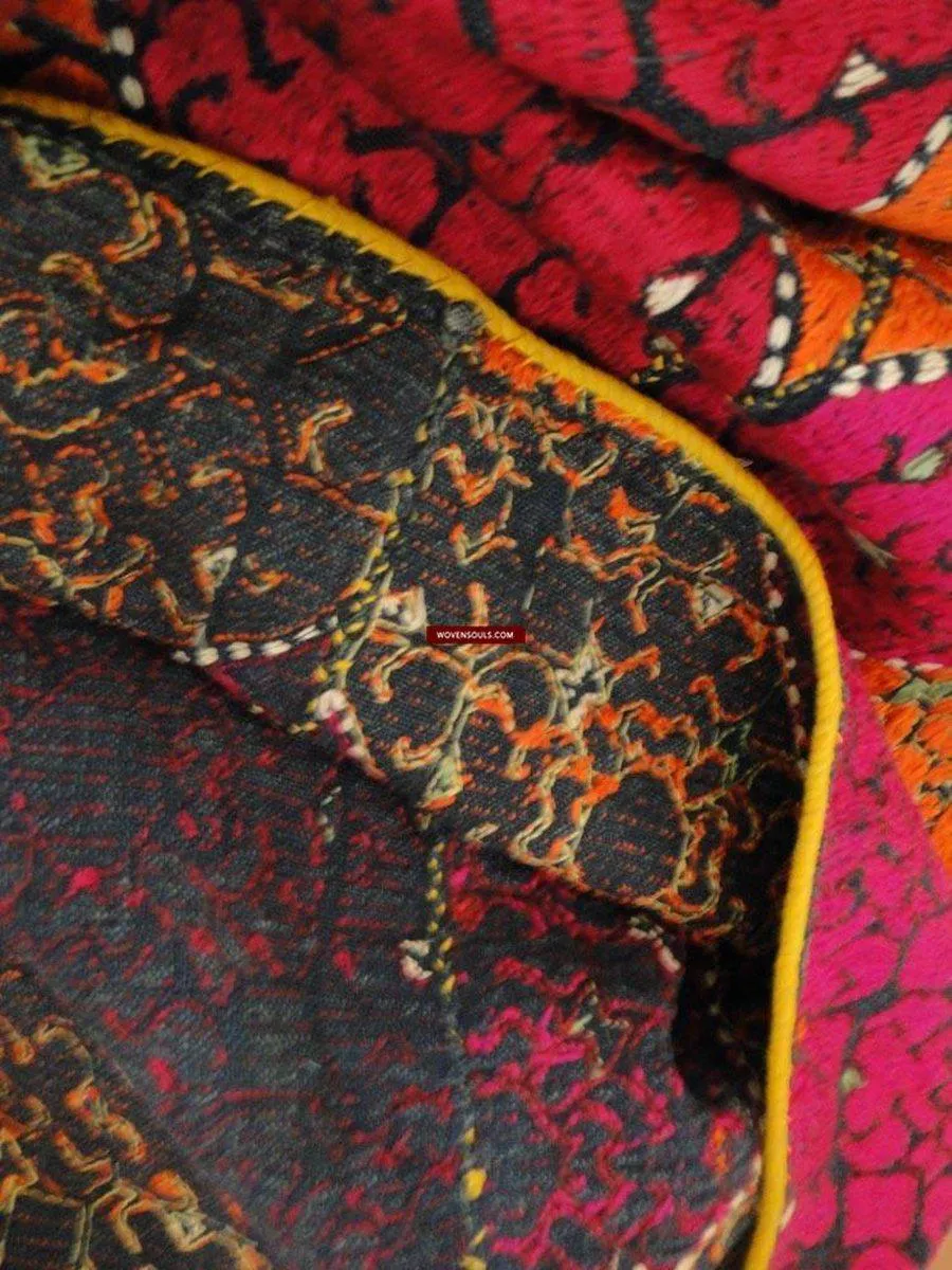 544 SOLD Gorgeous Rare Antique Swat Valley Bridal Phulkari Shawl