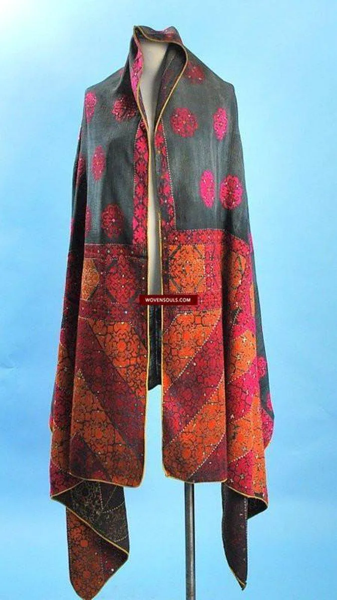 544 SOLD Gorgeous Rare Antique Swat Valley Bridal Phulkari Shawl