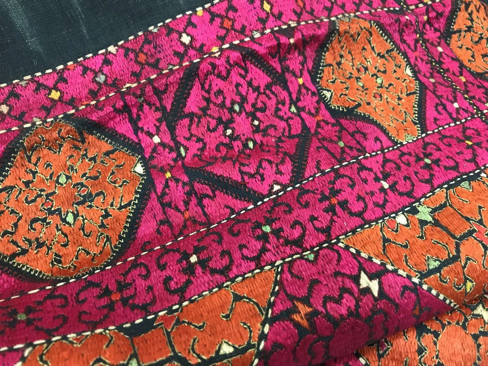 544 SOLD Gorgeous Rare Antique Swat Valley Bridal Phulkari Shawl