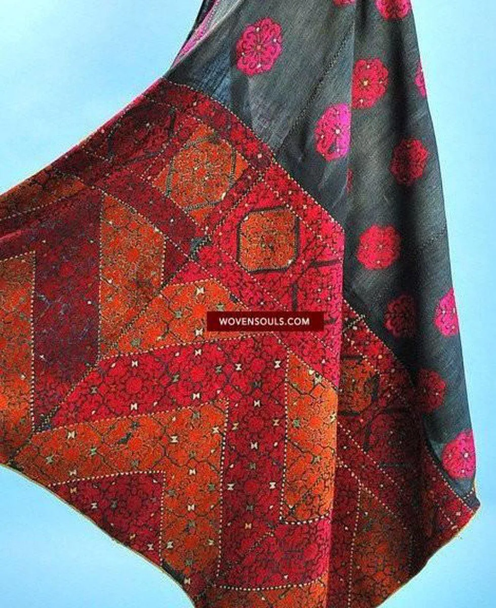 544 SOLD Gorgeous Rare Antique Swat Valley Bridal Phulkari Shawl