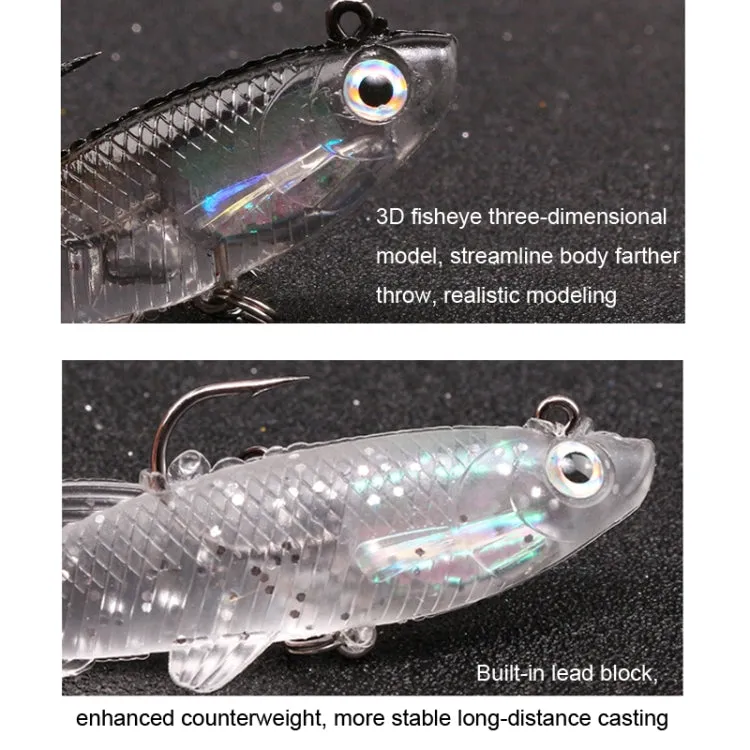 5pcs Roadrunner Soft Lures Leadheads Luminous Lures(Red Luminous Reel Tail)
