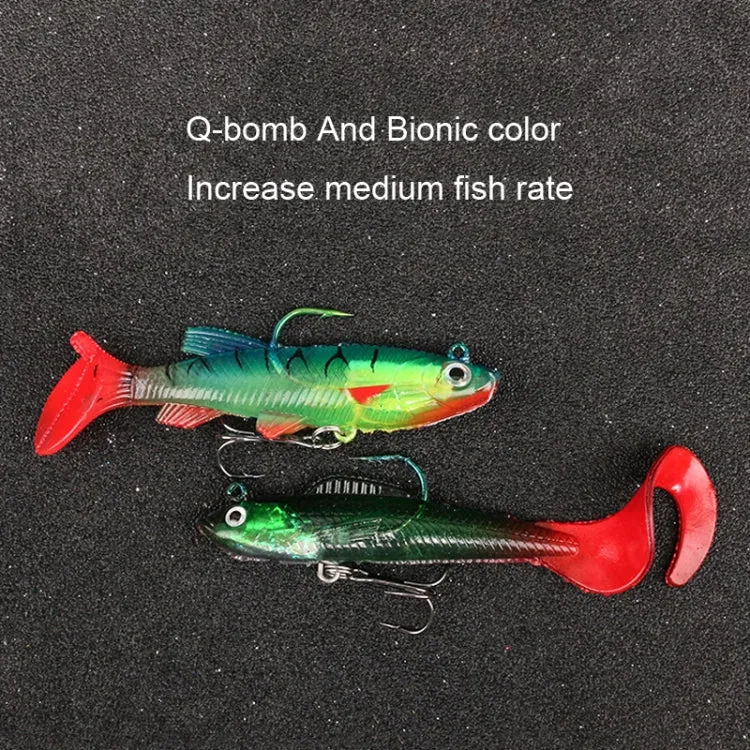 5pcs Roadrunner Soft Lures Leadheads Luminous Lures(Red Luminous Reel Tail)