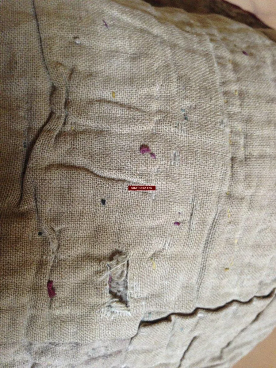 759 SOLD - Old Banjara Handwoven Cotton Pouch with Embroidery