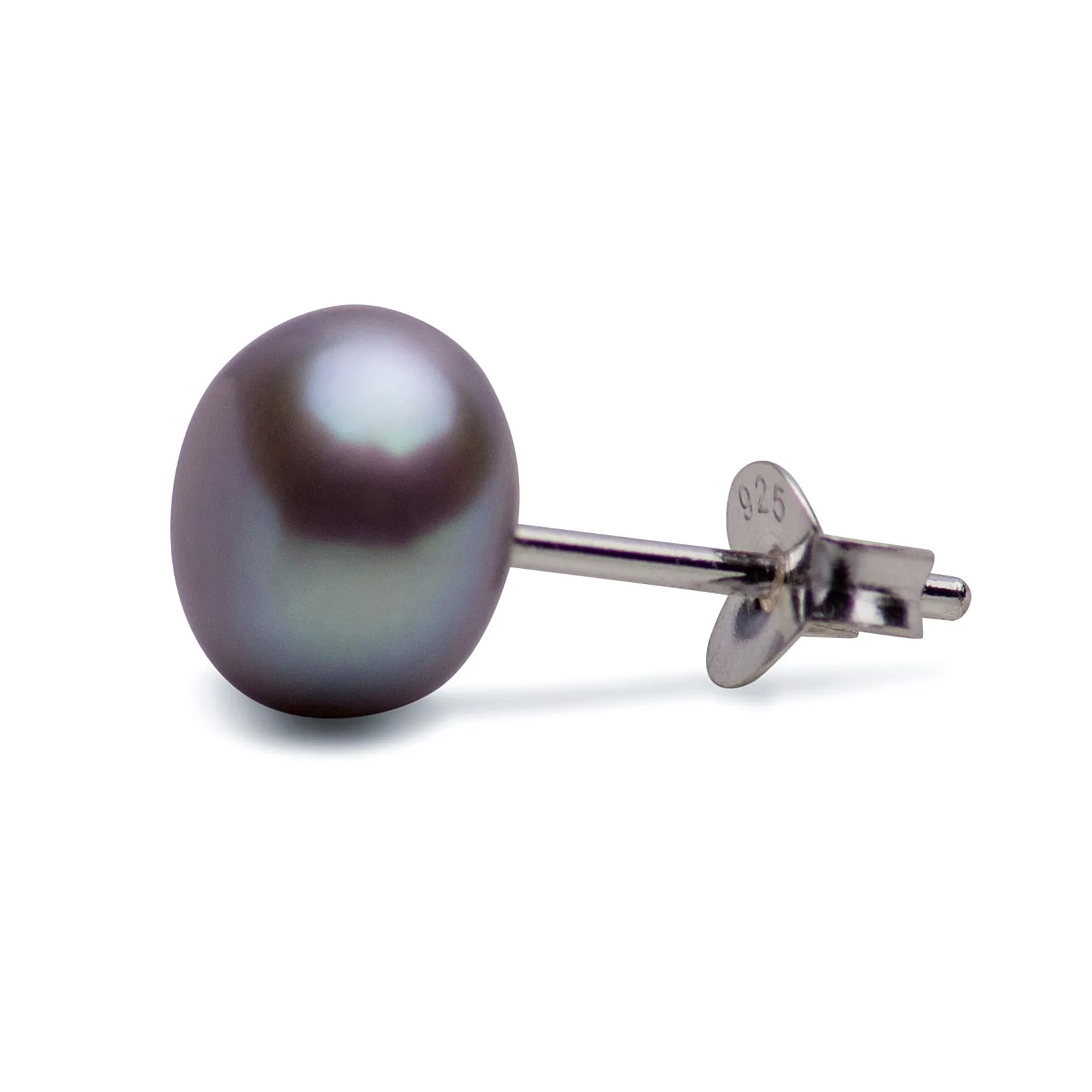 8 mm Grey Pearl Earrings