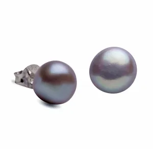 8 mm Grey Pearl Earrings