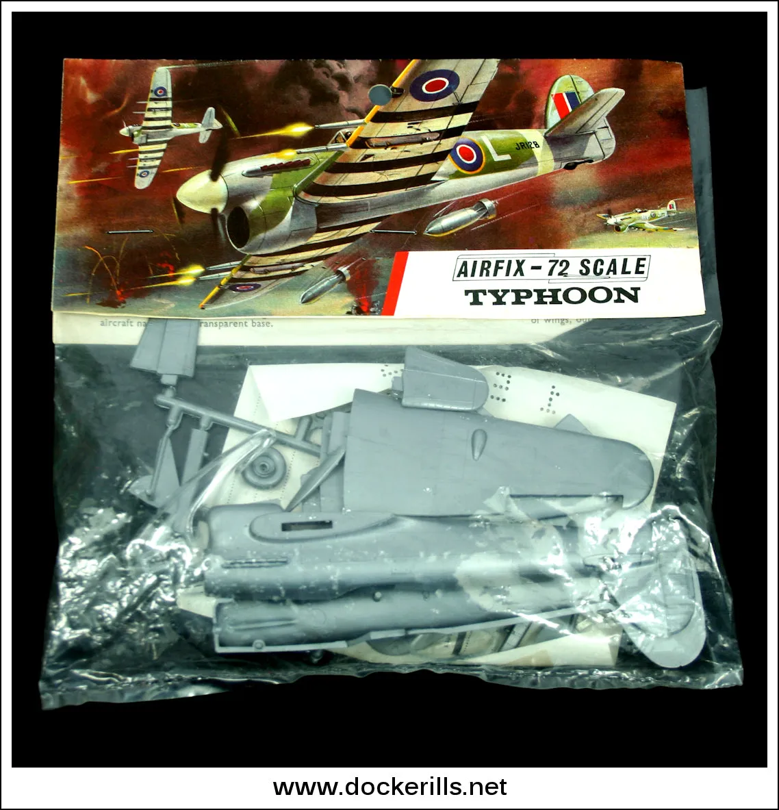 Airfix Hawker Typhoon IB 1:72 Scale Kit. Vintage Red Stripe Bag.