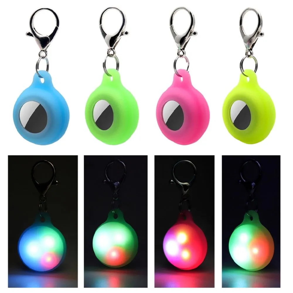 AirTags luminous silicone cover with keychain - Luminous Blue