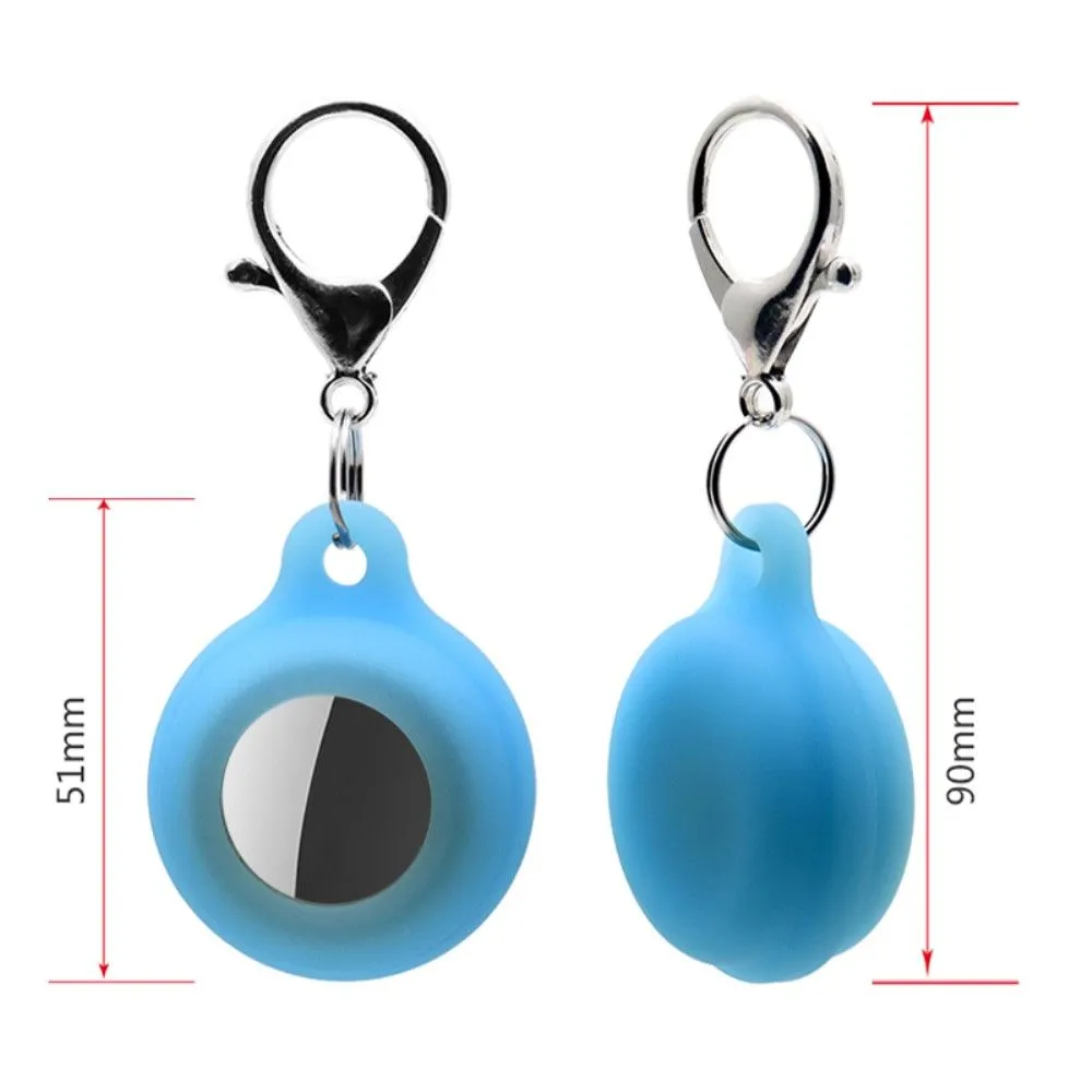 AirTags luminous silicone cover with keychain - Luminous Blue