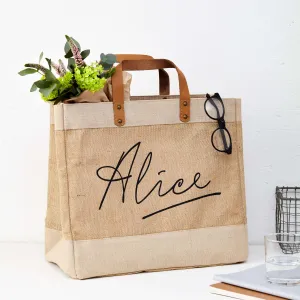 'Alice' Market Tote - Natural Jute