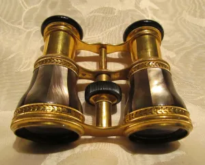 Antique LeMaire Fi Opera Glasses Paris Mother Of Pearl Theater Glasses Binoculars MOP Opera Glasses