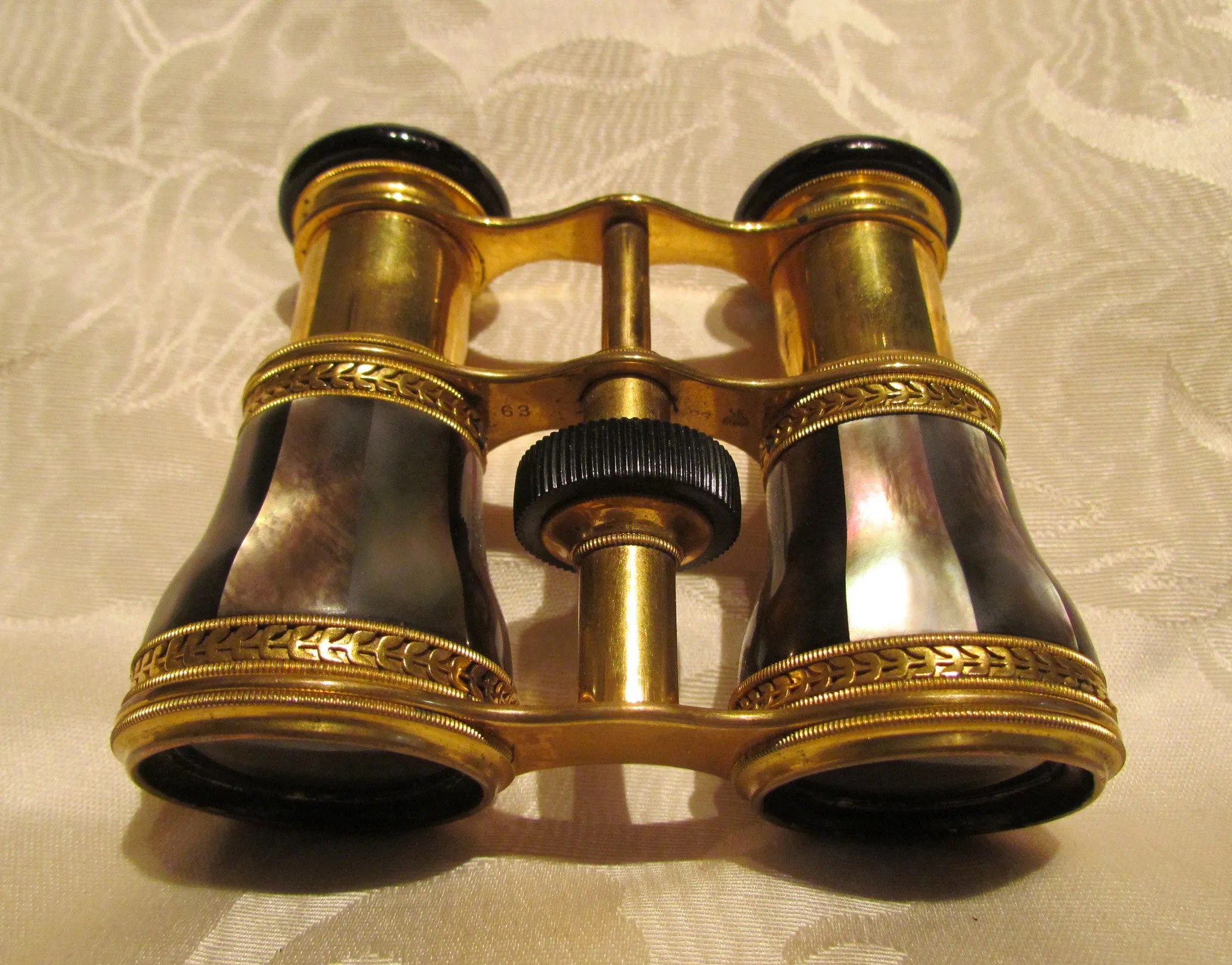 Antique LeMaire Fi Opera Glasses Paris Mother Of Pearl Theater Glasses Binoculars MOP Opera Glasses