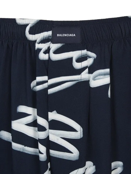 Balenciaga   All-over logo pyjamas viscose shorts 