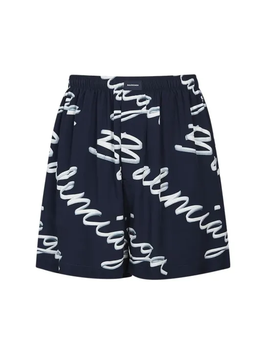 Balenciaga   All-over logo pyjamas viscose shorts 