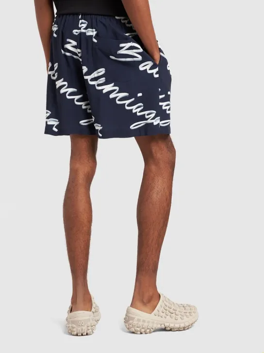 Balenciaga   All-over logo pyjamas viscose shorts 