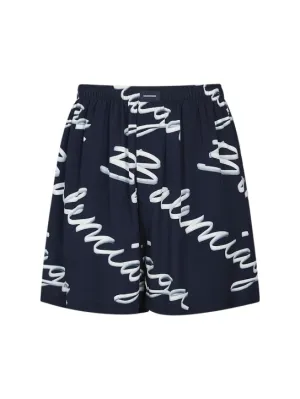 Balenciaga   All-over logo pyjamas viscose shorts 