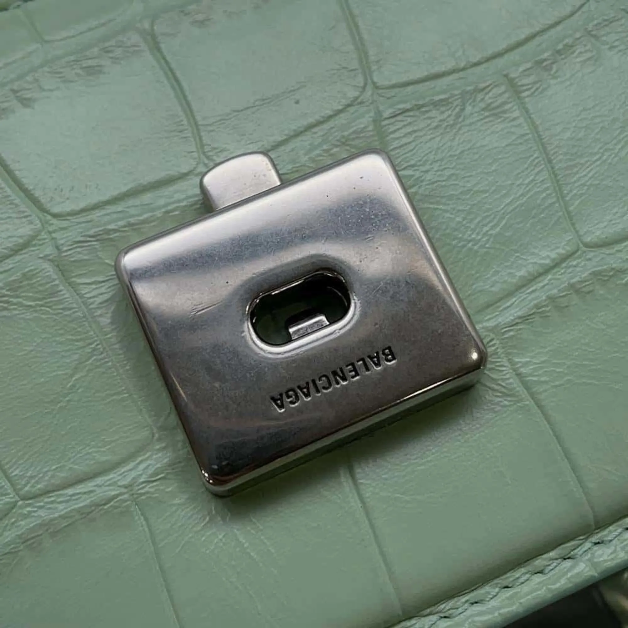 Balenciaga Green Exotic Leathers Bag