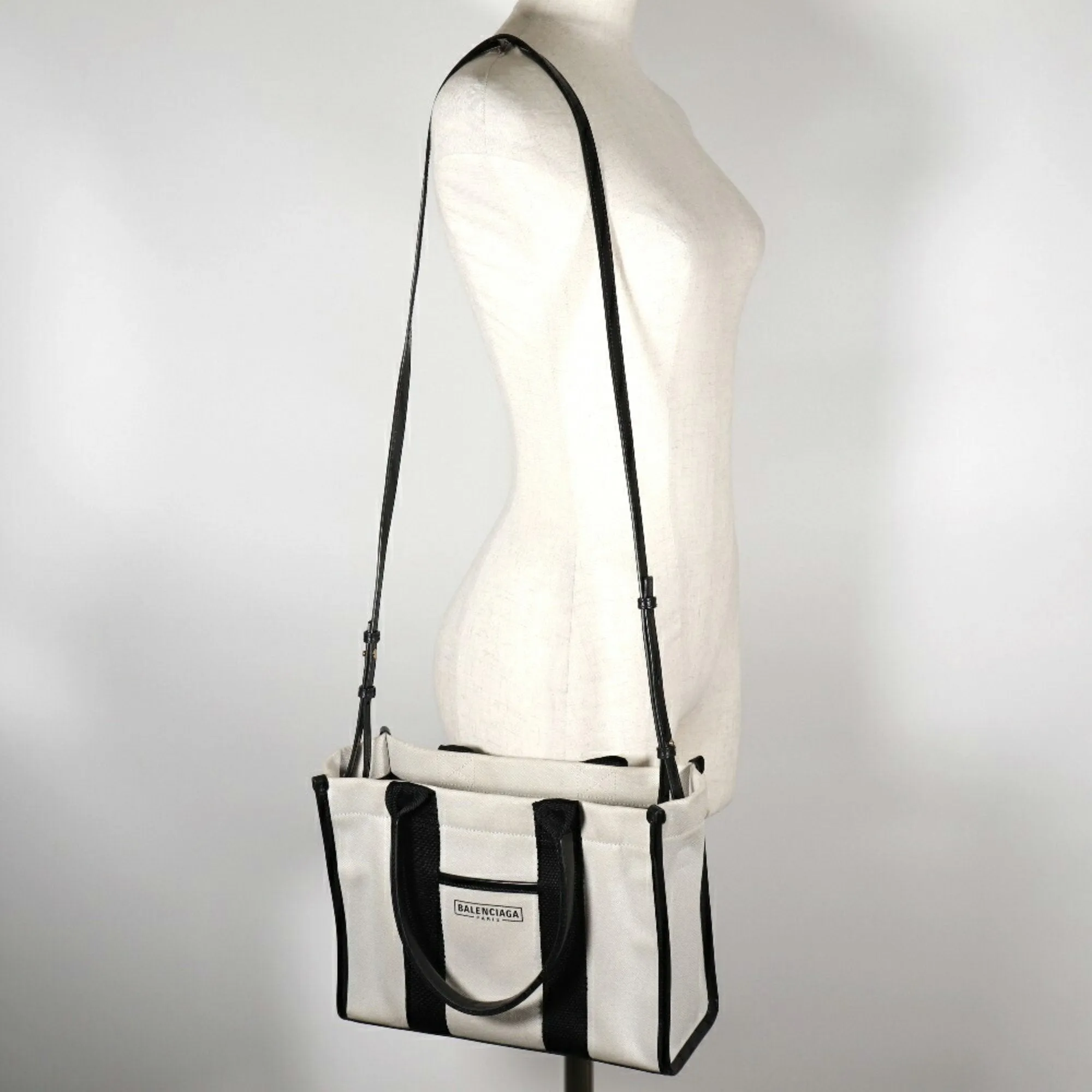Balenciaga Hardware White Canvas Bag