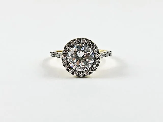 Beautiful Classic Round Cut Elegant Design CZ Silver Ring