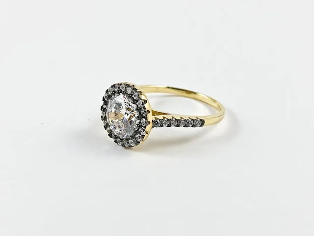 Beautiful Classic Round Cut Elegant Design CZ Silver Ring