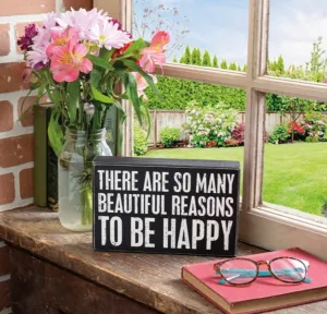 Beautiful reasons box sign