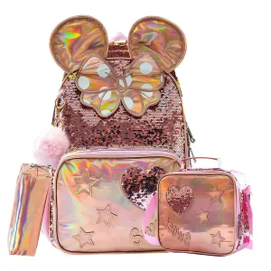 BIKAB School Bags for Girls School Backpack 16" Champagne Sequins School Supplies for Girls Backpacks for School Teenagers Girls